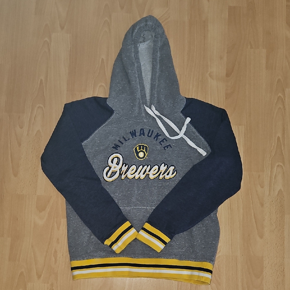Milwaukee Brewers Gray and Blue Hoodie